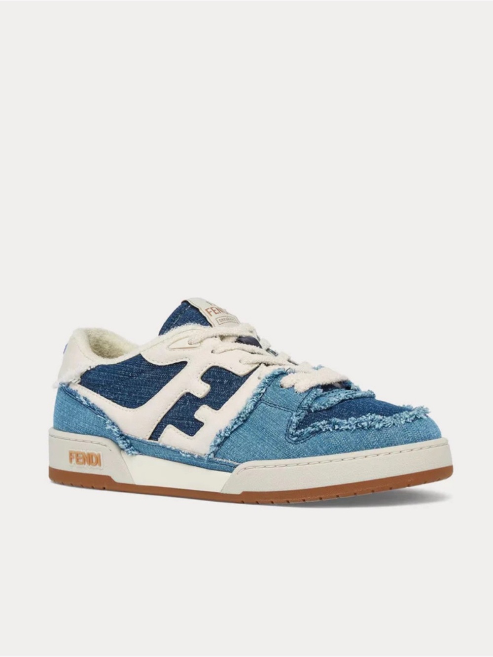 Fendi Men's Match Denim Blue Low Top Sneakers